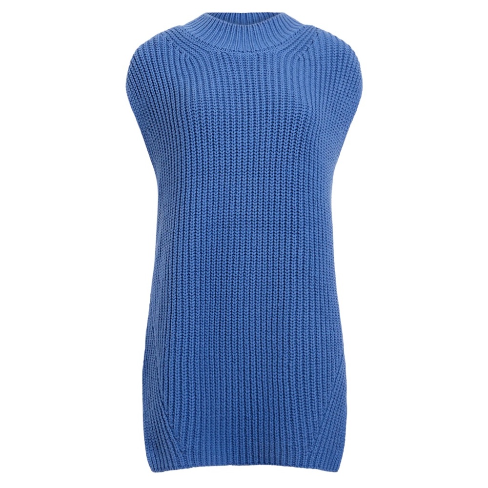 French Connection Lily Mozart‎ Blue Sweater Vest NWT Oversized Size S